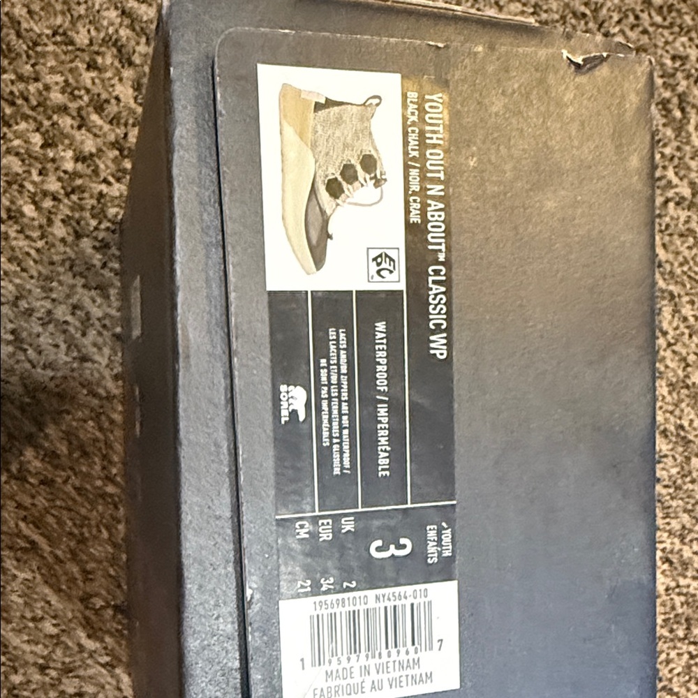 Sorel Youth Out 'N About Classic WP Boots - Black and Tan